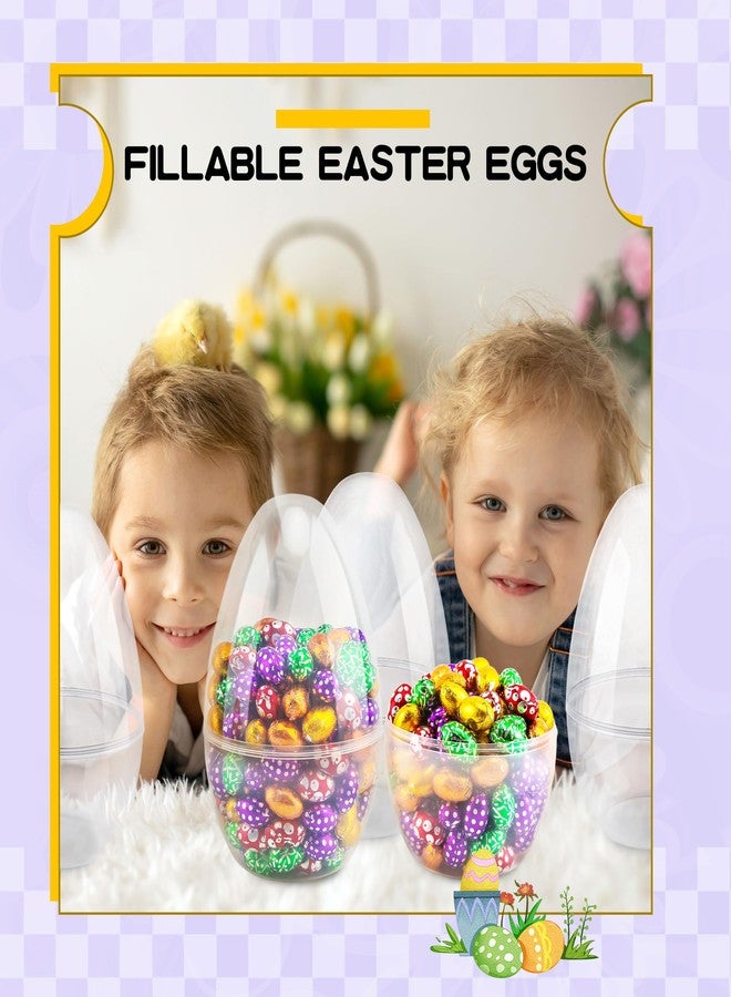 Restroma 10 Pcs 8 Inch Giant Clear Easter Eggs Jumbo Transparent Easter Eggs Plastic Eggs Fillable for Easter Basket Stuffers Fillers Party Decor - Image 5